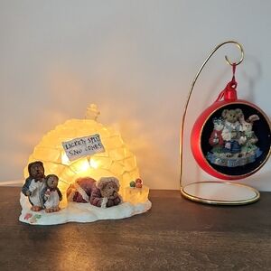 Boyds Bear Holiday Igloo Light And Ornament
